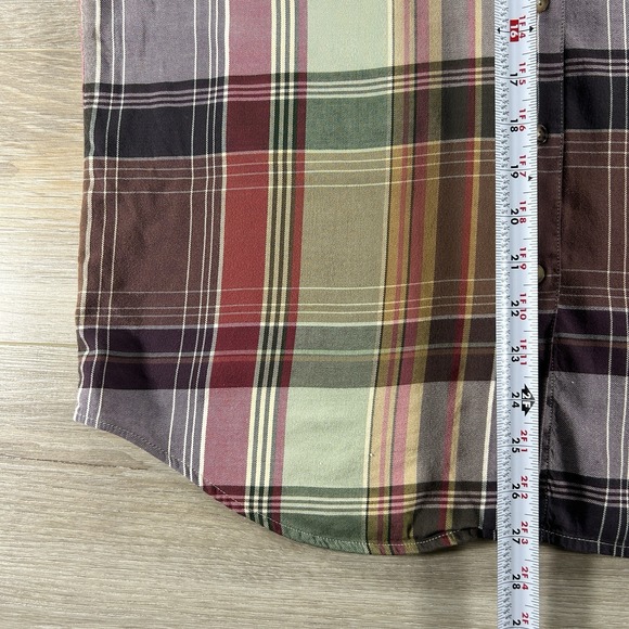 VTG Talbots Shirt Womens Medium Fall Plaid Velvet Collar Button Up Shirt Cotton - Picture 10 of 11